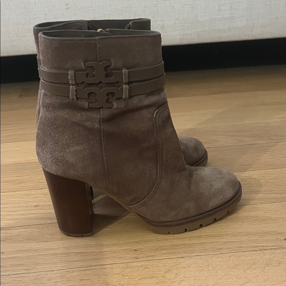 Tory Burch Chocolate Suede Heeled Boots